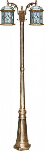 Светильник садово-парковый Feron PL177 2x60 Черное золото 200мм картинка 